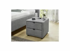 Nachtkastje Lara 44x44x39cm - polyester - grijs