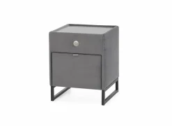 Nachtkastje Linea 44,5x44,5x43cm - lederlook - grijs