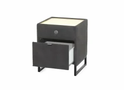 Nachtkastje Linea 44,5x44,5x43cm - lederlook - antraciet