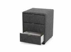 Nachtkastje Lore 42,5x45x53cm - lederlook - donkergrijs