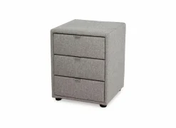 Nachtkastje Lore 42,5x45x53cm - stof - grijs