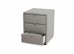 Nachtkastje Lore 42,5x45x53cm - stof - grijs