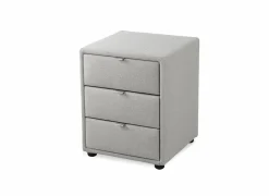 Nachtkastje Lore 42,5x45x53cm - stof - grijs