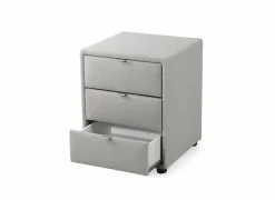 Nachtkastje Lore 42,5x45x53cm - stof - grijs