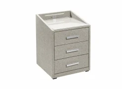 Nachtkastje Moon 48x47x62cm - stof - sand