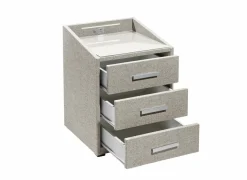 Nachtkastje Moon 48x47x62cm - stof - sand