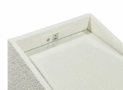 Nachtkastje Moon 48x47x62cm - stof - crème