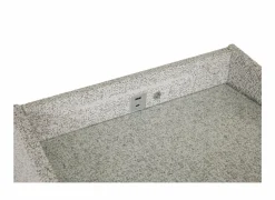 Nachtkastje Moon 48x47x62cm - stof & glas - grijs