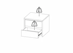 Nachtkastje Next 52x48H46cm - decor - wit & jackson hickory