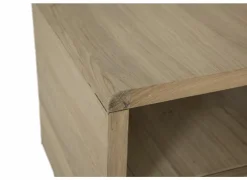 Nachtkastje Notte 40x40x40cm - eik massief & fineer & decor - naturel