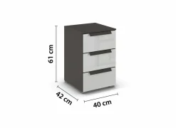 Nachtkastje 40x42x61cm - decor - grijs & grafiet