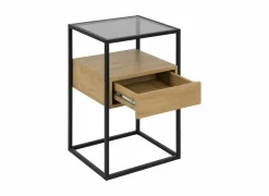 Nachtkastje 40x35x60cm - decor - eik & zwart