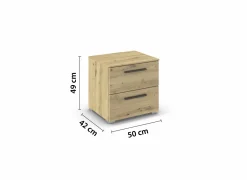 Nachtkastje 50x49x42cm - meubelplaat - artisan eik