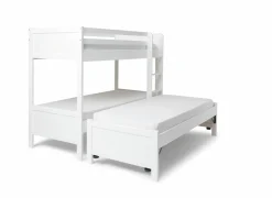Onderschuifbed Duet 90cm - beuk massief - beuk wit