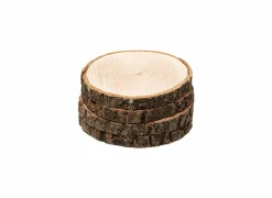 Onderzetters voor glazen Hout Ø10cm - paulownia massief - bruin - set van 4