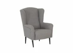 Oorfauteuil en poef Canto 76x80x107cm - stof - taupe