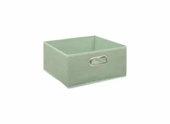 Opbergbox 31x15cm - stof - saliegroen