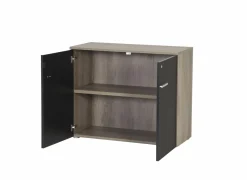 Gorbe Opbergkast 93x42,5x77,6cm - melamine - zwart & nebraska