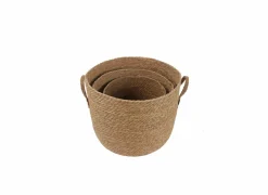 Opbergmand Brisa set van 3 - zeegras - naturel