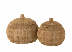 Opbergmand Dantya Ø55,5 & 45cm - jute - naturel set van 2
