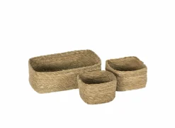 Opbergmand Oki set van 3 - zeegras - naturel