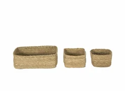 Opbergmand Oki set van 3 - zeegras - naturel