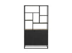 Opbergrek Lucho 100x40x180cm - mango massief - naturel & zwart