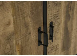 Opbergrek Lucho 100x40x180cm - mango massief - naturel & zwart