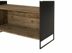 Opbergrek Opium 91x35x190cm - gerecycleerd den massief - naturel & zwart