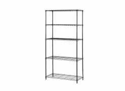 Opbergrek Quinn 90x40x182cm - metaal - zwart