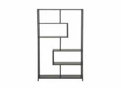 Opbergrek Tower 114x30x185cm - melamine - mat zwart