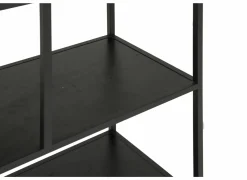 Opbergrek Tower 77x35x185cm - melamine & metaal - zwart