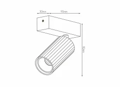 Opbouwspot GU10 - aluminium - wit