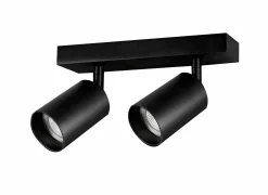 Opbouwspot 2xGU10 - aluminium - zwart