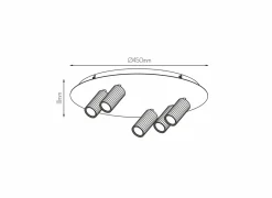 Opbouwspot 5xGU10 - aluminium - zwart