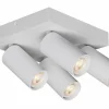 Opbouwspot 4xGU10 - aluminium - wit
