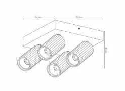 Opbouwspot 4xGU10 - aluminium - wit