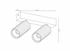 Opbouwspot 2xGU10 - aluminium - wit
