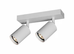 Opbouwspot 2xGU10 - aluminium - wit