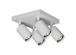 Opbouwspot 4xGU10 - aluminium - wit