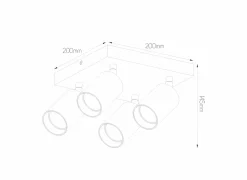 Opbouwspot 4xGU10 - aluminium - wit