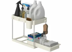 Organizer 2 niveaus 21,5x40,7x34cm - kunststof - beige