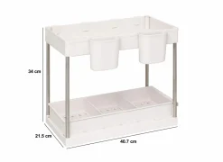 Organizer 2 niveaus 21,5x40,7x34cm - kunststof - beige