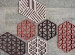 Pannenonderzetter 16x14cm - silicone - roze