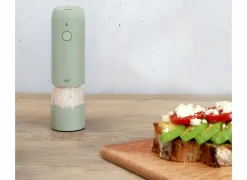 Peper en zoutmolen H14cm - RVS - sage elektrisch & oplaadbaar