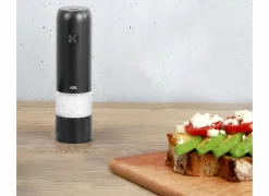 Peper en zoutmolen H14cm - RVS - antraciet elektrisch & oplaadbaar