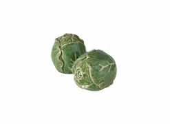 Peper en zoutmolen Kool H7,5cm - keramiek - groen