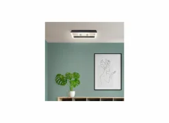 Brilliant Plafondlamp Baldo 29,5x27,5cm - metaal/hout/kunststof - zwart/naturel