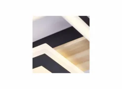 Brilliant Plafondlamp Baldo 29,5x27,5cm - metaal/hout/kunststof - zwart/naturel