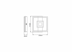 Brilliant Plafondlamp Baldo 29,5x27,5cm - metaal/hout/kunststof - zwart/naturel